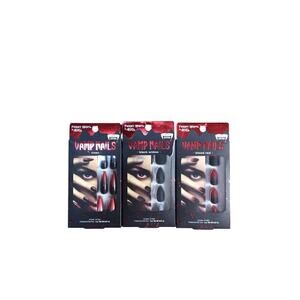 Fright Night By Ardell Halloween Vamp Nails Lot Of 3 Blood Red Vixen Black Widow